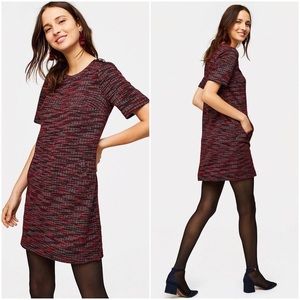 Loft Petit Tweed Pocket Shift Dress